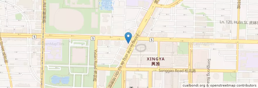Mapa de ubicacion de 臺灣銀行 en تايوان, تايبيه الجديدة, تايبيه, 信義區.