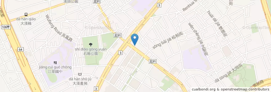 Mapa de ubicacion de 丹堤咖啡 en Taiwán, Nuevo Taipéi, 板橋區.