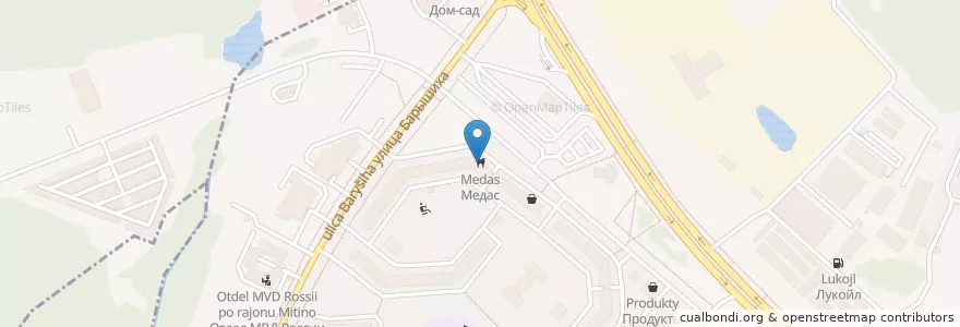 Mapa de ubicacion de Медас en روسيا, Центральный Федеральный Округ, Москва, Северо-Западный Административный Округ, Район Митино.