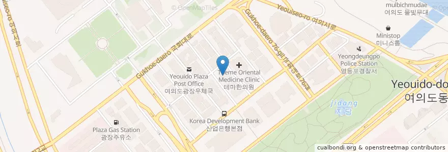 Mapa de ubicacion de 신한은행 서여의도지점 en Республика Корея, Сеул, 영등포구, 여의동.