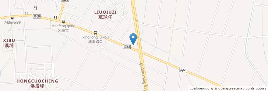 Mapa de ubicacion de 吉祥加油站 en 臺灣, 高雄市, 大寮區.