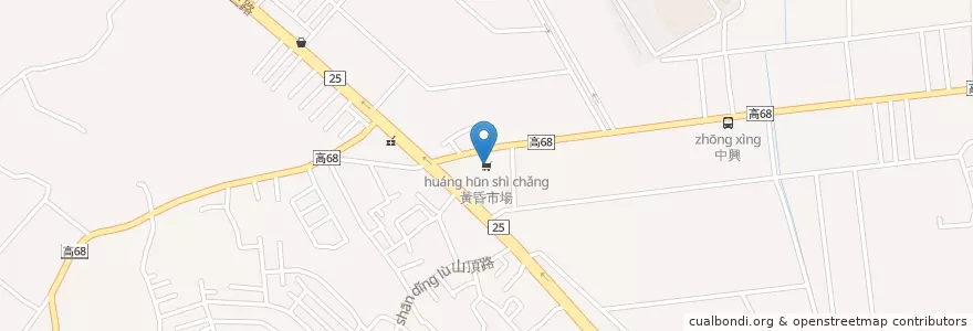 Mapa de ubicacion de 黃昏市場 en Taiwan, Kaohsiung, 大寮區.