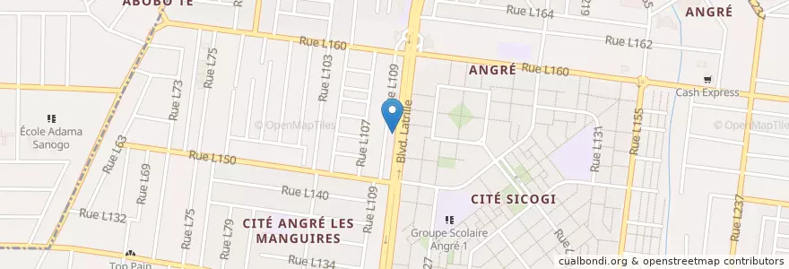 Mapa de ubicacion de Les Bulles d'Or en ساحل عاج, آبیجان, Cocody.
