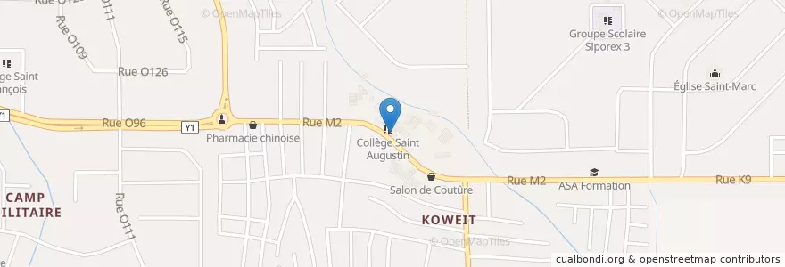 Mapa de ubicacion de Centre Medical Ste Theresa en ساحل عاج, آبیجان, Yopougon.