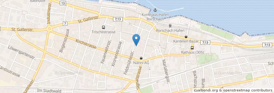 Mapa de ubicacion de St.Galler Kantonalbank A en Svizzera, San Gallo, Wahlkreis Rorschach, Rorschach.