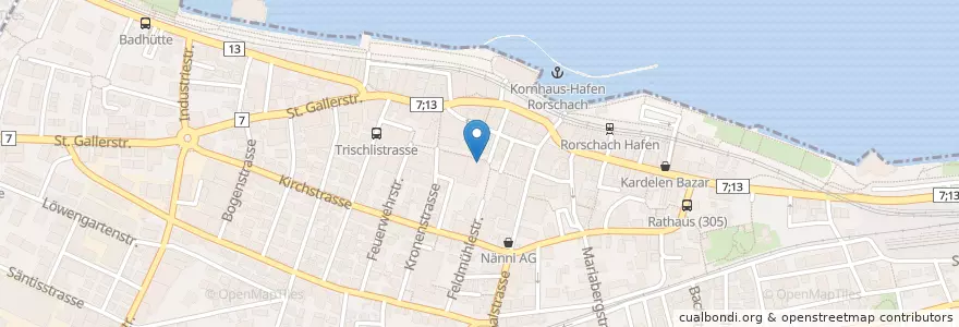 Mapa de ubicacion de Restaurant Coop en Switzerland, Sankt Gallen, Wahlkreis Rorschach, Rorschach.