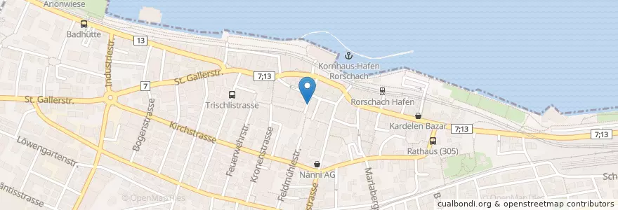 Mapa de ubicacion de Münzhof Bar en Zwitserland, Sankt Gallen, Wahlkreis Rorschach, Rorschach.