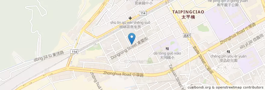 Mapa de ubicacion de 初蛋飽 手工粉漿蛋餅專賣店 en Taiwan, Nuova Taipei, Distretto Di Shulin.