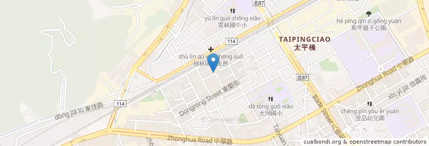 Mapa de ubicacion de 舊衣回收箱 en 台湾, 新北市, 樹林区.