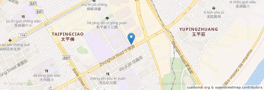 Mapa de ubicacion de 雙口普通信筒 en Taiwán, Nuevo Taipéi, 樹林區.
