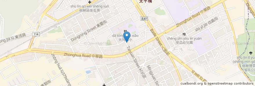 Mapa de ubicacion de 佳音英語 樹林大同分校 en 타이완, 신베이 시, 수린 구.