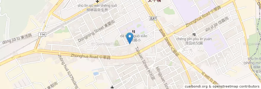 Mapa de ubicacion de 樂樂堡早餐店 en Taiwán, Nuevo Taipéi, 樹林區.