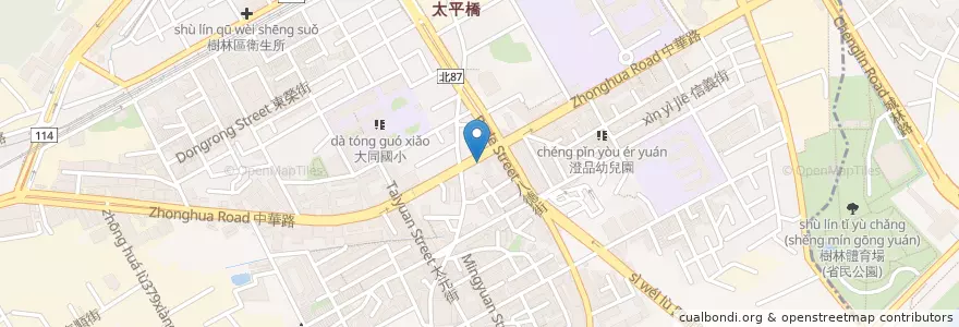 Mapa de ubicacion de 東山鴨頭 en Taïwan, Nouveau Taipei, Shulin.