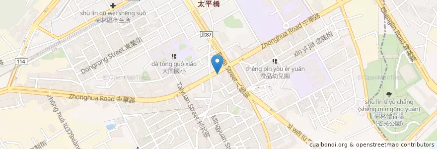 Mapa de ubicacion de 德記涼麵 en Taiwán, Nuevo Taipéi, 樹林區.
