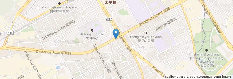 Mapa de ubicacion de 大力士檳榔咖啡 en Taiwán, Nuevo Taipéi, 樹林區.