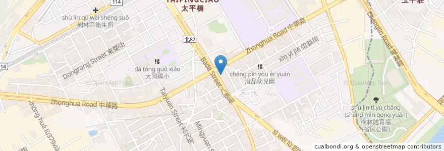 Mapa de ubicacion de 神奇牛排快餐 en Taiwán, Nuevo Taipéi, 樹林區.