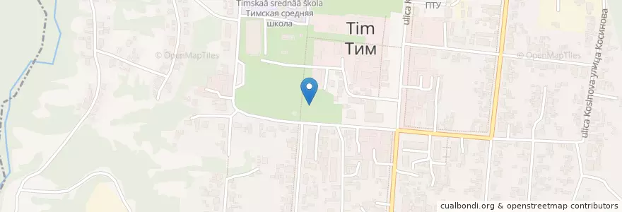 Mapa de ubicacion de городское поселение Тим en Rusland, Centraal Federaal District, Oblast Koersk, Тимский Район, Городское Поселение Тим.