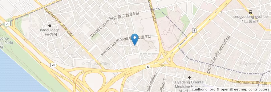 Mapa de ubicacion de Cafe Druwa en Güney Kore, Seul, 마포구, 합정동.