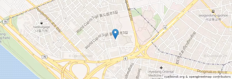 Mapa de ubicacion de 사랑의 순복음교회 en Республика Корея, Сеул, 마포구, 합정동.