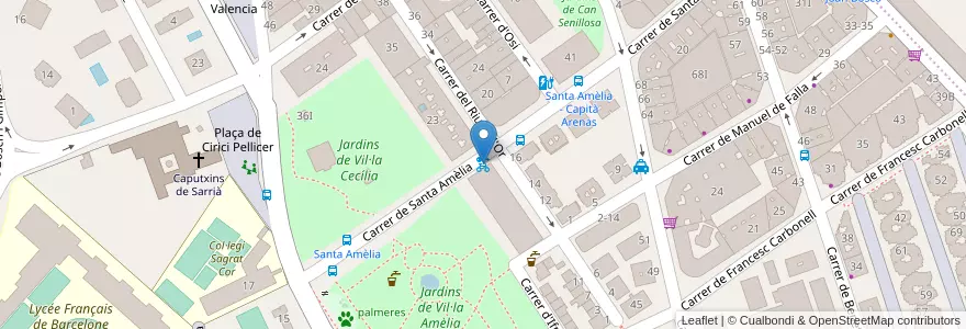 Mapa de ubicacion de 335 - Santa Amèlia 2 en Espanha, Catalunha, Barcelona, Barcelonès, Barcelona.