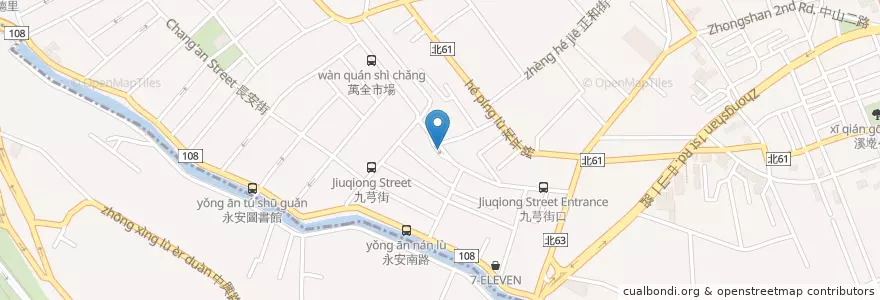 Mapa de ubicacion de 九芎廟 en Taiwan, New Taipei, Luzhou District.