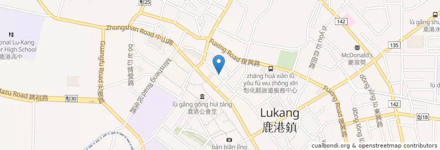 Mapa de ubicacion de 津津民俗小吃 en 臺灣, 臺灣省, 彰化縣, 鹿港鎮.