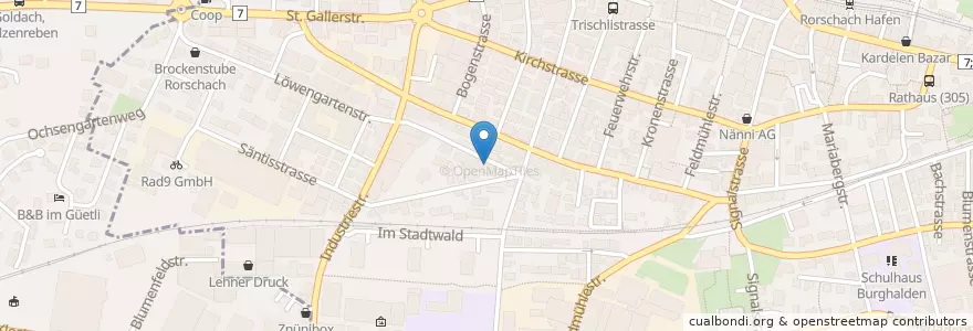 Mapa de ubicacion de Restaurant Comunidad Espanola en İsviçre, Sankt Gallen, Wahlkreis Rorschach, Rorschach.