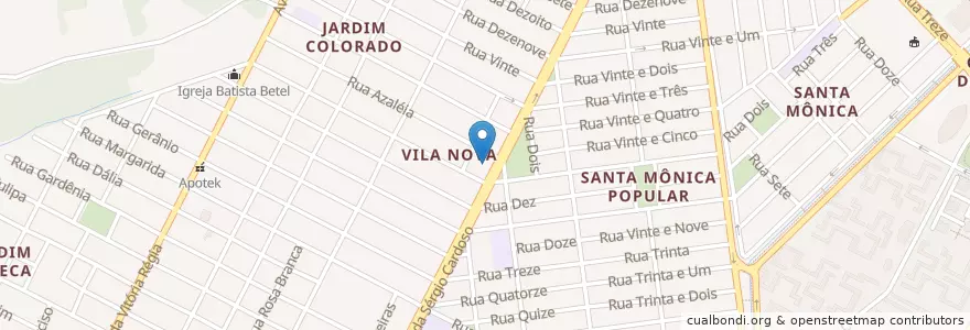 Mapa de ubicacion de Unidade de Saúde de Vila Nova en 巴西, 东南部, 圣埃斯皮里图, Região Geográfica Intermediária De Vitória, Região Metropolitana Da Grande Vitória, 韦利亚镇, Microrregião Vitória.