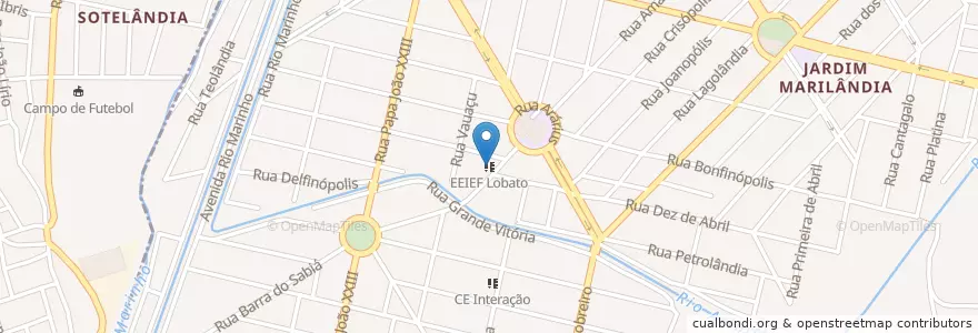 Mapa de ubicacion de EEIEF Lobato en ブラジル, 南東部地域, エスピリト サント, Região Geográfica Intermediária De Vitória, Região Metropolitana Da Grande Vitória, ヴィラ・ヴェーリャ, Microrregião Vitória.
