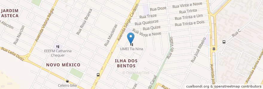 Mapa de ubicacion de UMEI Tia Nina en Brasil, Região Sudeste, Espírito Santo, Região Geográfica Intermediária De Vitória, Região Metropolitana Da Grande Vitória, Vila Velha, Microrregião Vitória.