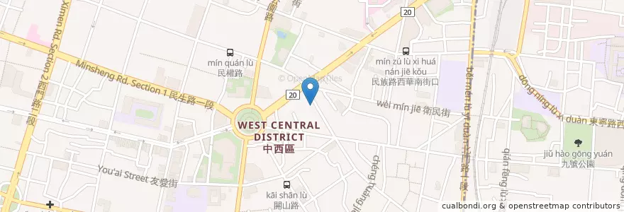 Mapa de ubicacion de 呂宗禧耳鼻喉科 en 臺灣, 臺南市, 中西區.