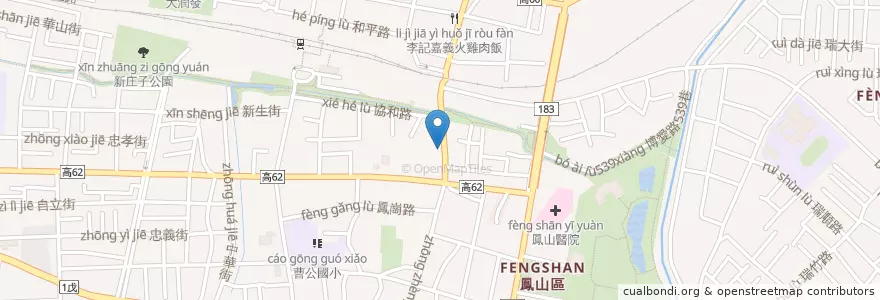 Mapa de ubicacion de 丹丹漢堡 en Taiwan, Kaohsiung, 鳳山區.