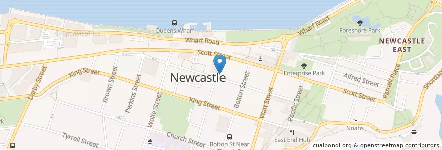Mapa de ubicacion de Jeremiah Jones Boutique Fish and Chips en 오스트레일리아, New South Wales, Newcastle-Maitland.