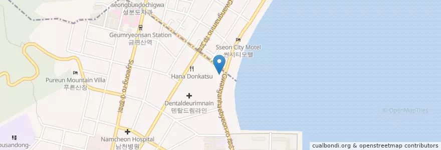 Mapa de ubicacion de Sharky's Bar and Grill en Coreia Do Sul, Busan, 수영구, 남천동.