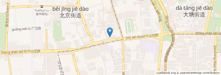 Mapa de ubicacion de 永盈茶餐厅 en 中国, 广东省, 广州市, 越秀区, 大塘街道.