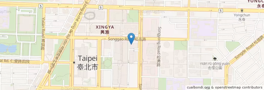 Mapa de ubicacion de 臺灣新光商業銀行 en Taïwan, Nouveau Taipei, Taipei, District De Xinyi.