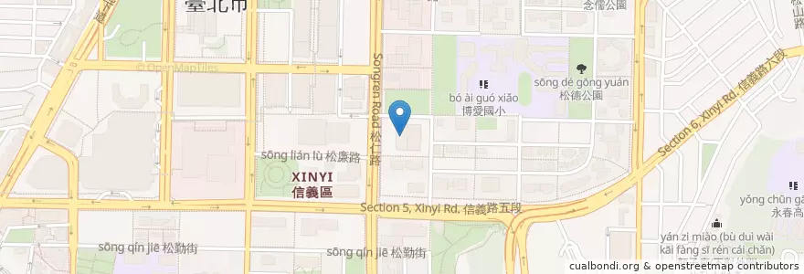 Mapa de ubicacion de 華南商業銀行 en Taiwan, Nuova Taipei, Taipei, Distretto Di Xinyi.