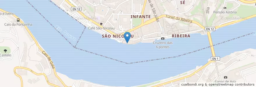 Mapa de ubicacion de Bacalhau en 포르투갈, 노르트 지방, 포르투, Área Metropolitana Do Porto, Porto, Vila Nova De Gaia, Santa Marinha E São Pedro Da Afurada.