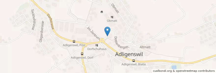 Mapa de ubicacion de Adligenswil Obmatt II en Suiza, Lucerna, Adligenswil.