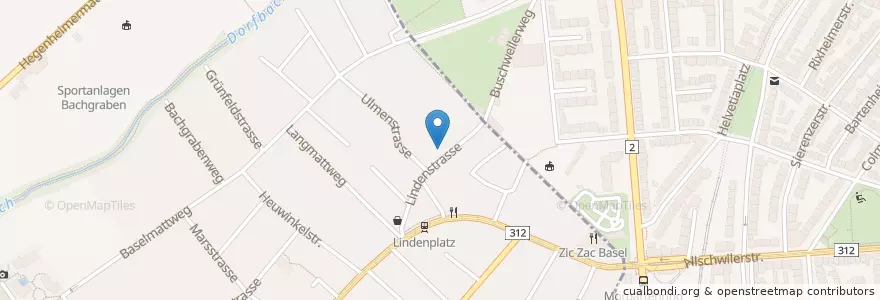 Mapa de ubicacion de Allschwil Lindenplatz en Switzerland, Basel-Stadt, Basel.