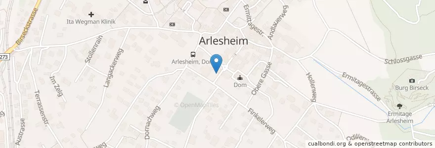 Mapa de ubicacion de Arlesheim Domplatz en Suíça, Basel-Landschaft, Bezirk Arlesheim, Arlesheim.