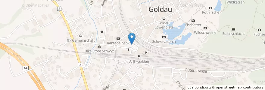 Mapa de ubicacion de Arth Bahnhof Arth-Goldau en İsviçre, Schwyz, Schwyz, Arth.