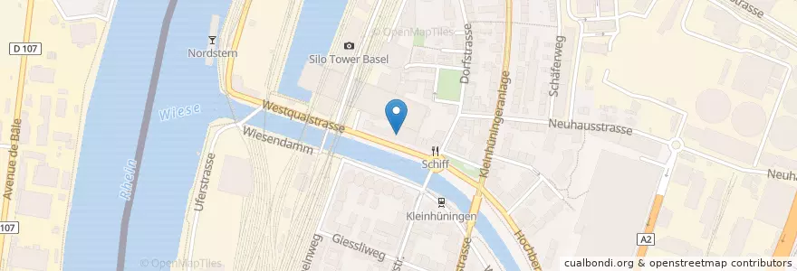 Mapa de ubicacion de Basel Kleinhüningen / Hochbergerplatz en Швейцария, Базель-Штадт, Basel.