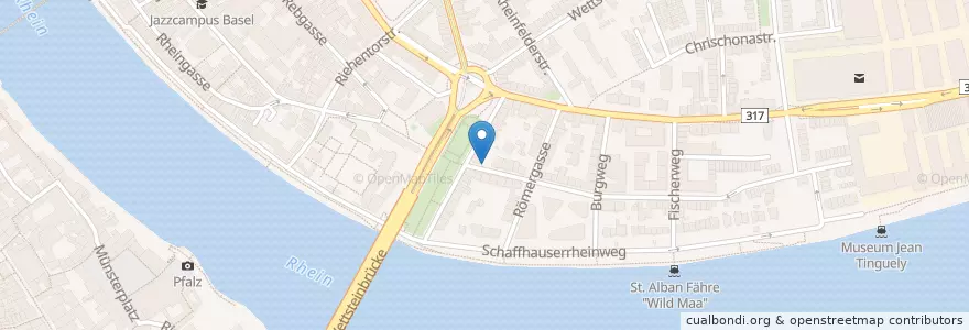 Mapa de ubicacion de Basel Theodorsgraben en Schweiz/Suisse/Svizzera/Svizra, Basel-Stadt, Basel.