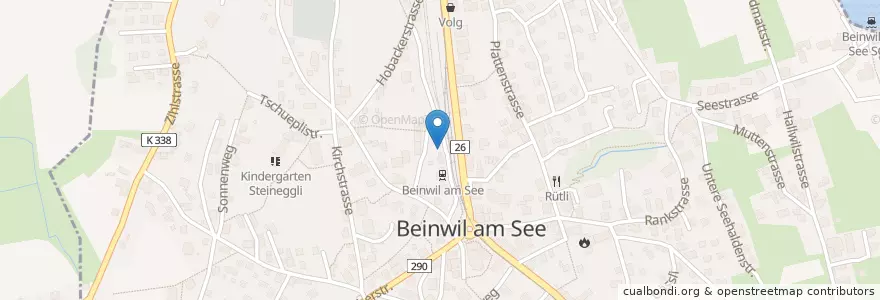 Mapa de ubicacion de Beinwil a. See Bahnhof en Schweiz/Suisse/Svizzera/Svizra, Aargau, Bezirk Kulm, Beinwil Am See.