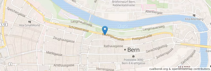 Mapa de ubicacion de Bern Altstadt / Brunngasshalde en 瑞士, 伯尔尼, Verwaltungsregion Bern-Mittelland, Verwaltungskreis Bern-Mittelland, Bern.
