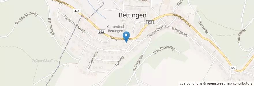 Mapa de ubicacion de Bettingen Dorf en Schweiz, Basel-Stadt.