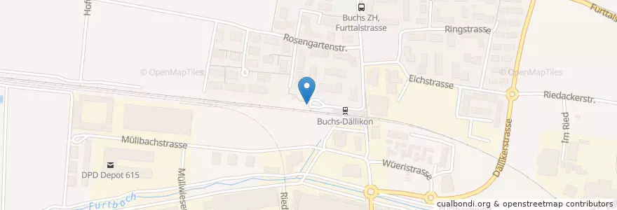 Mapa de ubicacion de Buchs (ZH) Bahnhof Buchs-Dällikon en سوئیس, زوریخ, Bezirk Dielsdorf, Buchs (Zh).