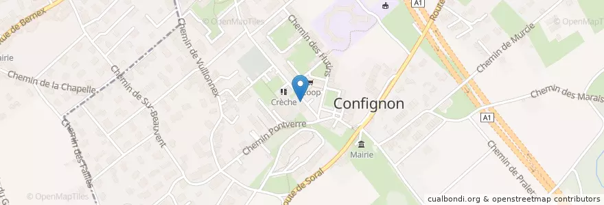 Mapa de ubicacion de Confignon La salle communale en Schweiz/Suisse/Svizzera/Svizra, Genève, Genève, Confignon.