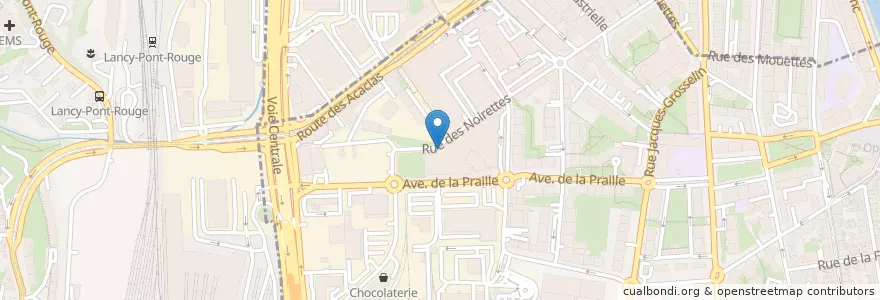 Mapa de ubicacion de Carouge (GE) Parking UBS Noirettes en Switzerland, Geneva, Geneva, Carouge (Ge), Lancy.